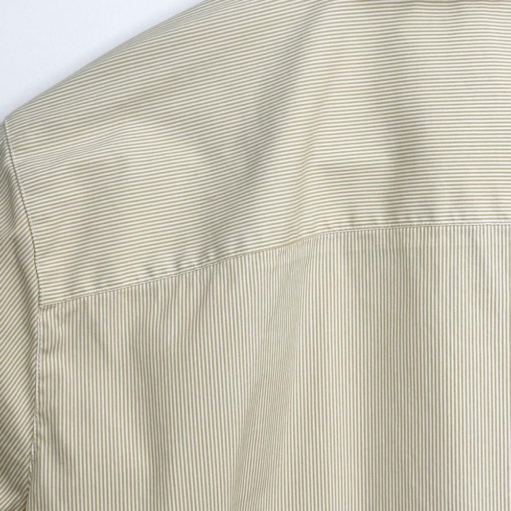 Lafayette 148 New York Button Down Top Striped Tan White Size 8 - Picture 6 of 9